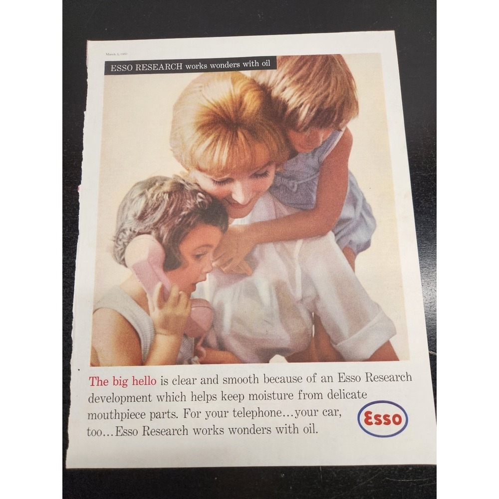 Vintage 1960 Esso Research Oil Magazine Ad Saturday Evening Post Automobilia
